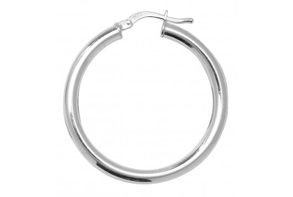 Sterling Silver Hollow Hoop Earrings